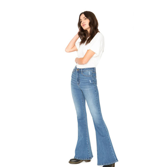 Sandrine Rose Super Flair Jeans in Medit - 25 - Picture 1 of 12